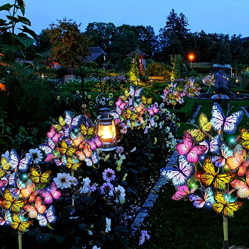 Outdoor Lighting Effects - Solar-LED-Schmetterlings-Gartenleuchten, wasserdicht, bunt, für den Außenbereich,
